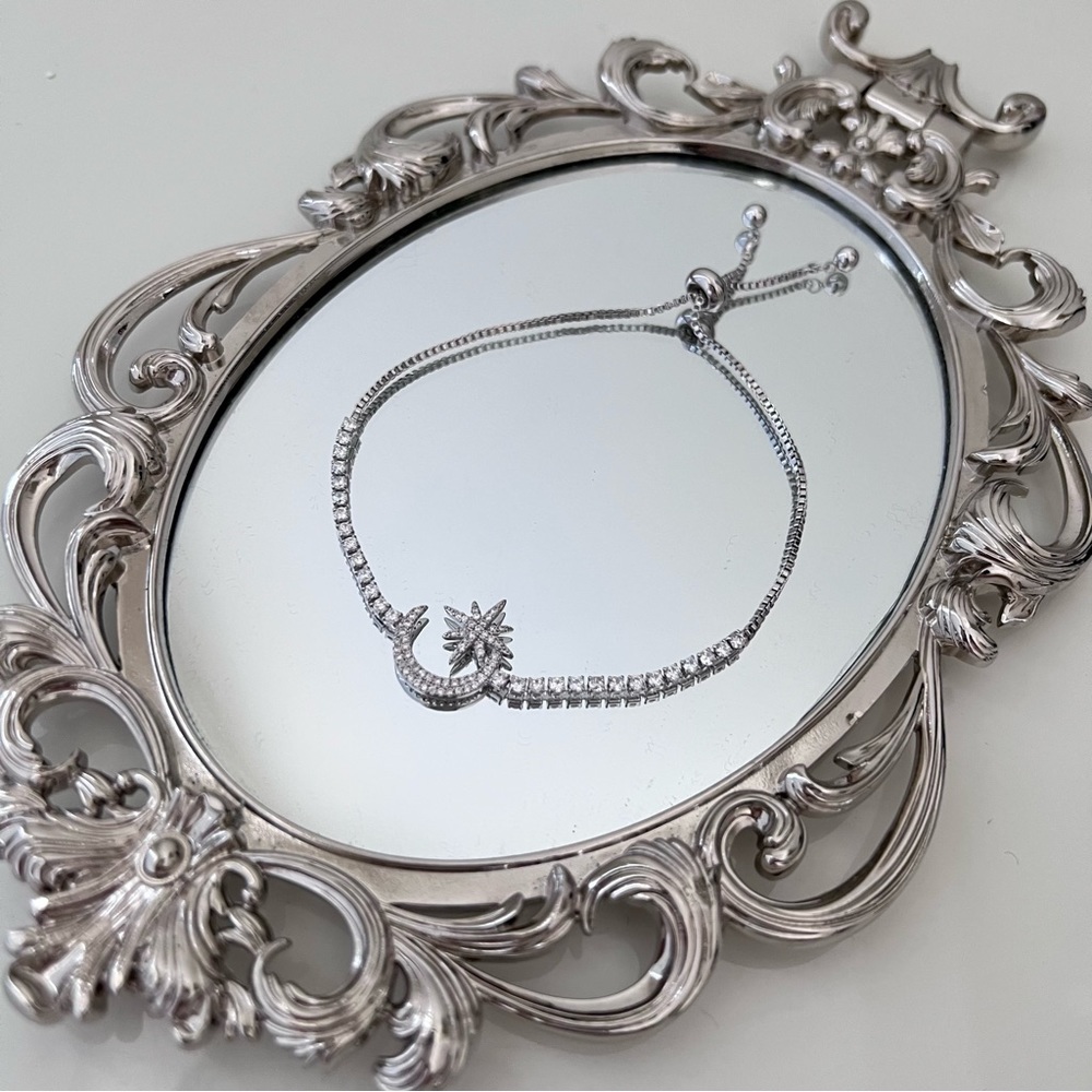 New Silver Star and Moon Adjustable Bracelet